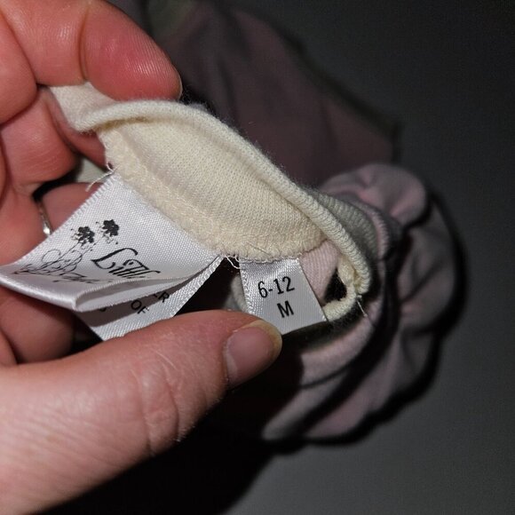 VTG Little Angel Teddy Bear Bodysuit 6-12 Months Pink Terrycloth Ivory - Picture 8 of 8